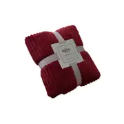 Skin-friendly Soft Throw Blanket Polyester Air Conditioned Blanket for Sofa - Wine Red