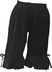 [Hellery] Women Bloomer Shorts Pumpkin Shorts Comfortable Victorian Shorts Ruffle Pants Shorts