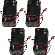 domoi 4Pack 6V 4XAA Battery Container Case Holder Pack Box JST Plug Receiver for Redcat 1/8 1/10 RC Nitro Power Car Truck