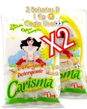 2 Pck 1 Kg CARISMA DETERGENTE PARA LAVAR LAUNDRY DETERGENT FOR CLOTHES &FAB(⚡)