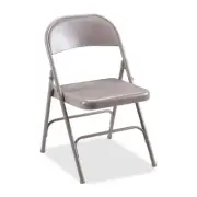Lorell Steel Folding Chair - Steel Beige Seat - Back - Steel Beige Frame - 19.4"