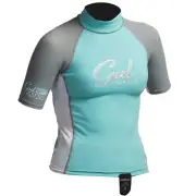 Gul Surf Junior Girls Short Sleeve Rashguard - Glacier/White