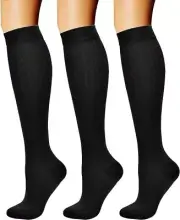 Compression Socks (3 Pairs) 15-20 mmhg is BEST Athletic & Medical for Men Womens