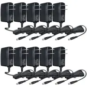UL Listed 10 Pack 12V 1A 10ft Long Power Supply Adapter, 1000mA 12W AC/DC Swi...