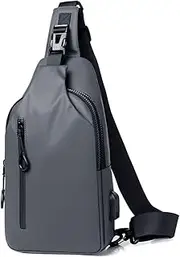[YYFRIEND] Waterproof Sling Bag Travel Hiking Chest Bag Daypack, Crossbody Backpack with USB Charging Port