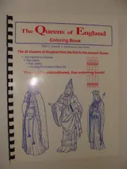 45 Queens of England Coloring Book 1996 Matilda of Flanders - Elizabeth II RARE