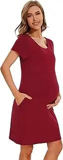 [WiWi] Soft Viscose from Bamboo 3 in 1 Maternity/Delivery/Nursing Labor Nightgowns Breastfeeding Sleep Shirt Gowns S-XXL