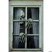 31 1/2 x 47 1/4 Skull & Hands Window Frame Prop Halloween Decoration