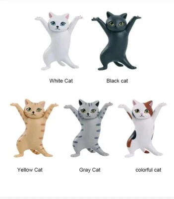 5 Pcs Set of Dancing Cat Figurines Multicolor 5.5 cm Cake Decoration & Whimsical