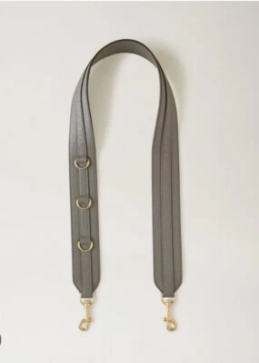 Mulberry Personalisation Leather Bag Strap In Charcoal RRP £260 box paperboy