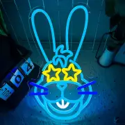 Five Nights at Freddy'S Bonnie Rabbit Neon Signs for Wall Decor,Dimmable Cartoon