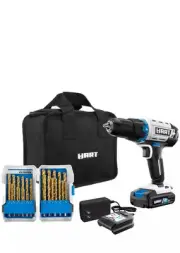 HART 20-Volt Cordless Drill Set With Bit Kit And Carry Bag