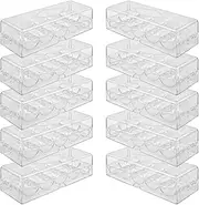 Gamers Lounge Poker Chip Trays with Lids - 100-count Clear Acrylic Poker Chip Racks - Chip Storage and Display Case