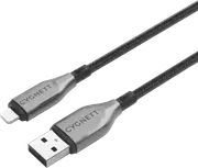 Cygnett USB 2.0 Armoured braided USB A Lightning 2m Black