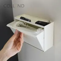 在飛比找momo購物網優惠-【日本COLLEND】鋼製壁掛磁吸式小物/口罩收納盒-2色可