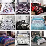 2021 New Soft Doona Duvet Quilt Cover Set - 9 Designs - 6 Sizes - Single/KS/Double/Queen/King/Super King (9, Queen)