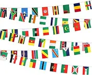 Africa African Countries String Flag,Africa African Countries Flag Bunting Banner,International Banner Decoration for School,Grand Opening,Party, Sports - 54 Flag 65 Ft
