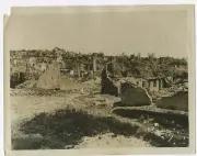 FRENCH VILLAGE DESTROYED BY GERMAN GUNS. WWI. (8x10 reprint)