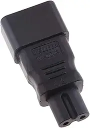 IEC C14 to C7 Molded Plug Converter Power Supply Black