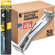 Quick Screw Gutter Hangers 5 Inch- 50 Pack - 5 Inch Gutter Clips with Bonus 6...