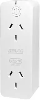 Arlec Grid Connect Smart Twin Power Adapter Socket with Energy Meter, Wi-Fi Controlled, 24-Hour Timer
