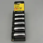 STANLEY 3/8” Drive 6 Point Deep SAE Socket 5 Piece Set New