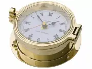 SHIPS CLOCK, ROYAL MARINER BRASS SOLID CAST 116MM, SEIKO QUARTZ, #C622
