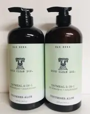 2 Bottles Cucumber & Aloe 2-in-1 Pet Shampoo & Conditioner with Oatmeal 34 oz Ea