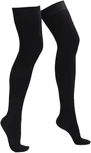 Healvian 1 Pair Knee Compression Socks Stocking Stuffers' Long Stockings Knee High Socks Wear-resistant Long Socks Nylon Compression Socks Supple Socks Breathable Socks Spandex Black