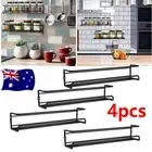 4PCS Kitchen Cupboard Storage Spice Rack Pantry Bottle Organizer Wall Mount Set