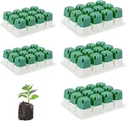 Seedling Starter Trays, 5X Nursery Seedlings Plant Growing Trays, Silicone Propagator Kit with Drainage Holes for Indoor Chili Bonsai Vegetable