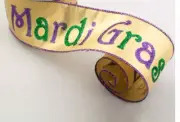 3 yards 2.5" Mardi Gras ribbon~2.5" Wired ribbon~.purple green glitter ribbon