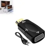 Pzgone Tv Streaming Device, Tv Streaming Device Display Adapter, Smart Tv Streaming Device, HDMI to VGA Video and Audio Converter (Black + Audio Cable)