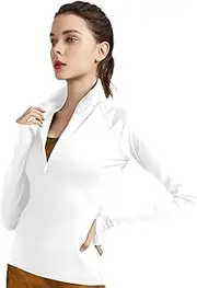 [CARPESUN] Women's Stretchy Workout Jackets Lightweight Half Zip Running Track Jacket