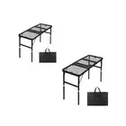 Folding Grill Table Adjustable Versatile Portable Metal Folding Picnic Table for