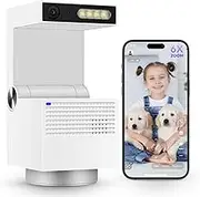 Psync Genie S 5MP Indoor Security Camera, Pan Tilt WiFi Camera for Baby Monitor/Pet Camera with Phone app, Auto Tracking, Person/Pet Detection, 2-Way Audio, 32GB Local Storage, Full-Screen Display