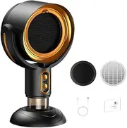 PuffHide Purifier for Smoking Indoors, Portable Range Hood for Cooking, Detachable puff hide Purifier Fan and Washable Smoke Filter for Indoor BBQ,Hot Pot, Rechargeable Extractor Hood (Black-gold)