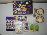 SpringFlower Halloween Wooden Painting Craft Kits for Kids, DIY Glow in The Dark