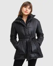 [Belle & Bloom] Moonrise Belted Puffer Jacket - Black