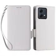 For Motorola Moto G84 5g Case Litchi Texture Wallet Leather Phone Cover With Strap