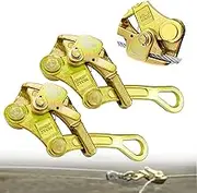 FITHOIST 2PCS 4400Lbs Cable Puller Steel Wire Grip, 2 Ton Cable Puller Wire Puller for 5/32”-7/8” Steel Wire Rope, Wire Pulling Come Along Tools