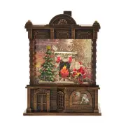 Kurt Adler 5.84" Battery Lighted Santa Fireplace Water Lantern House NEW 2024