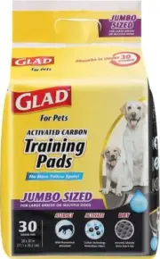 Glad for Pets JUMBO-SIZE Charcoal Puppy Pads Black Training Pads That Absorb NEW