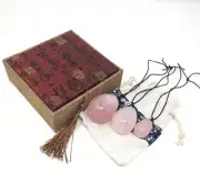 THY COLLECTIBLES Set of 3 Drilled Yoni Eggs Rose Crystal Quartz Jade Egg for...