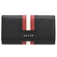 在飛比找PChome24h購物優惠-BALLY 6218043 TALTOS 經典條紋牛皮4孔卡