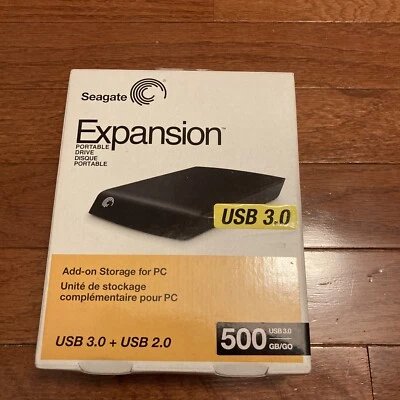 Seagate Expansion Portable Drive Disque 500GB USB 3.0 + USB 2.0 Add-on Storage