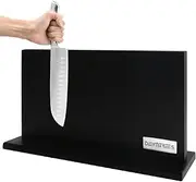 DAWNTREES Large Magnetic Knife Holder, Black Large Double-Sided Magnetic Knife Block Kitchen Counter Universal Knife Display Rack Multifunctional Storage (Black)