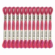 12 Skeins Embroidery Floss, Polyester Embroidery Threads Red Purple