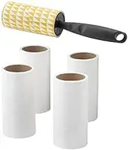 IKEA BASTIS Lint Rollers with 40 Self-Adhesive Peelable Sheets Each, Grey Handle - Set of 4