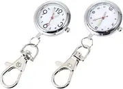 [WOFASHPURET] 2pcs Nurse Table Keychain Watch Nurse Smart Vet Gold Watches Women Nursing Wristwatches Women Fob Ladies Stainless Steel